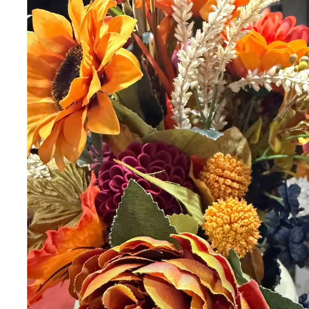 IKEA SOCKER Discontinued Milk Can Vase Fall Floral Arrangement Leaf Mat 3pc Set